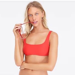 J. Crew 1989 Scoopneck Bikini Top in Cerise
